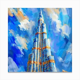 Burj Khalifa Oil Painting 3 Canvas Print