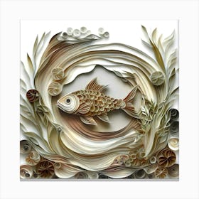 Elegant Quilling paper sculpture Canvas Print