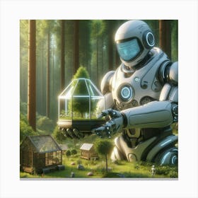 Robot In The Forest 1 Canvas Print