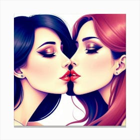 Two Women Kissing 1 Canvas Print