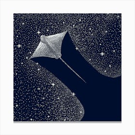 Starry Ornate Eagle Ray SQUARE Canvas Print