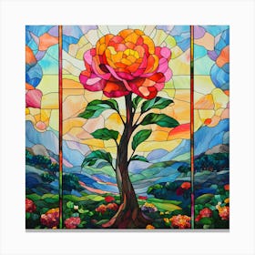 Flowers Stained Glass Sublimation 8 Canvas Print