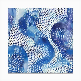 Blue Polka Dots 8 Canvas Print