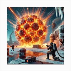 A Futuristic Sci Fi Depiction Of The Inferno Guard Flame Surge Canvas Print