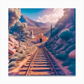 Train Tracks In The Mountains Canvas Print