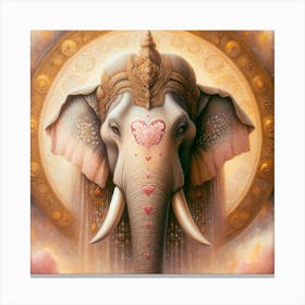 Elephant With Heart Canvas Print