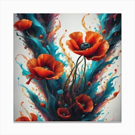 Poppies Shining Flowers Canvas Print