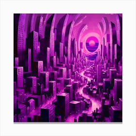 Purple Cityscape 6 Canvas Print