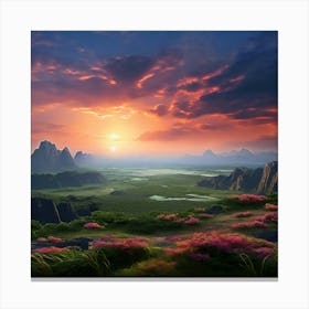 Sunset In The Mountains 16 Canvas Print