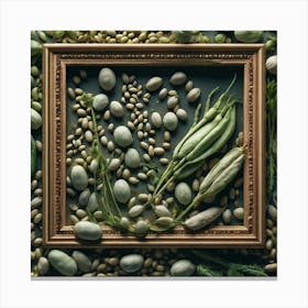 Green Beans In A Frame Canvas Print