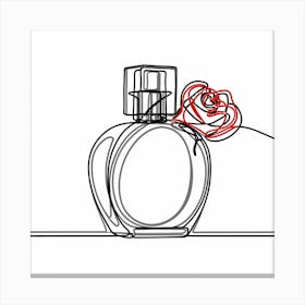 Perfume Bottle With A Rose Canvas Print