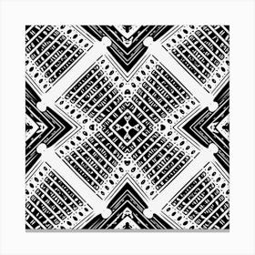 Black And White Modern Texture Seamless Print Fabric Pattern Canvas Print