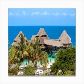 Huts On The Beach Canvas Print