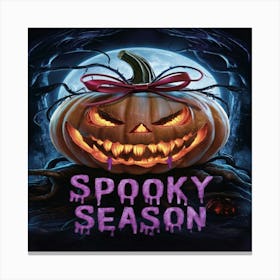 scary pumpkin Spooky Season Canvas Print