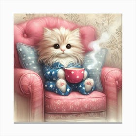 Cat In Pajamas 4 Canvas Print