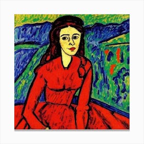 Woman In Red Dress Canvas Print