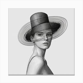 Girl In A Hat 2 Canvas Print