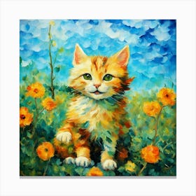 Cat In The Meadow Canvas Print