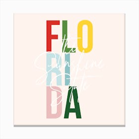 Florida The Sunshine State Color Canvas Print