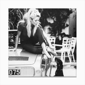 Brigitte Bardot with Dachshund 1 Canvas Print