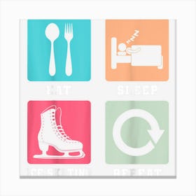 Figure Skater Eat Sleep Ice Skating Repeat Canvas Print