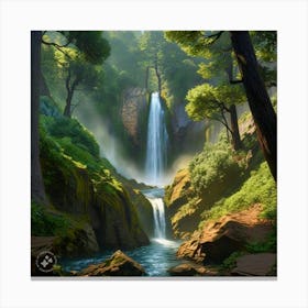 Waterfall In The Forest Canvas Print