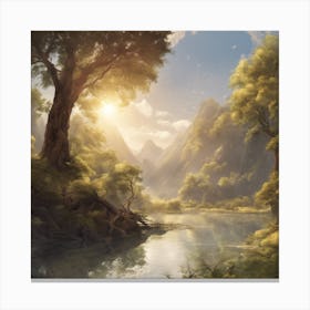 River In The Forest Canvas Print