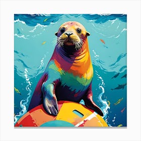 SEALION ON SEABUOY 1 Canvas Print