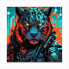 Cyber Tiger Canvas Print