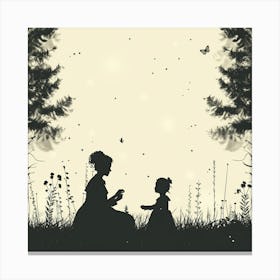 Mother And Child In The Forest Canvas Print