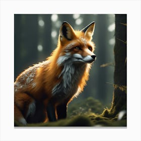 Fox In The Forest 73 Canvas Print