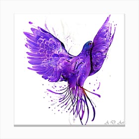 A Beautiful Abstract Color Painting Purple Gallinule Pigeon 3 Canvas Print