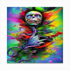 Psychedelic Skull Canvas Print