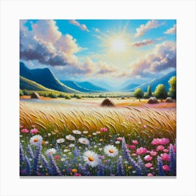 Field Of Flowers Canvas Print