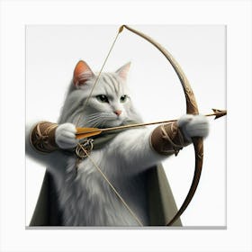 Cat With Bow And Arrow Canvas Print