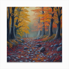 Autumn Forest Path Canvas Print