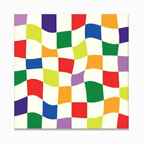 Rainbow Warped Checkerboards Canvas Print