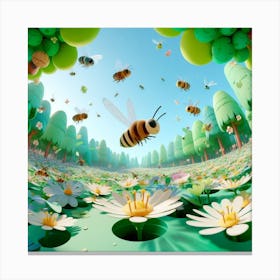 Bees In The Forest 2 Canvas Print