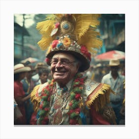 Man In A Colorful Costume Canvas Print