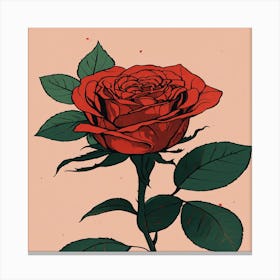 Rose red flower Canvas Print