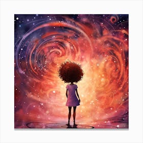 Girl In Space 1 Canvas Print