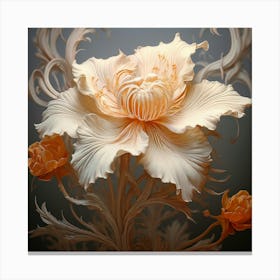 Flower Motif Vintage Art Silverpoint Artpastel Theme Sf Intricate Artwork Masterpiece Ominous 666272163 (2) Canvas Print