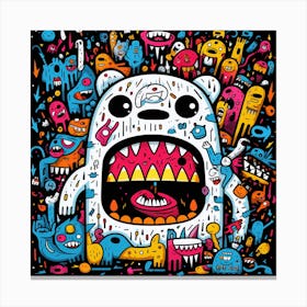 Monster Teddy Bear Canvas Print