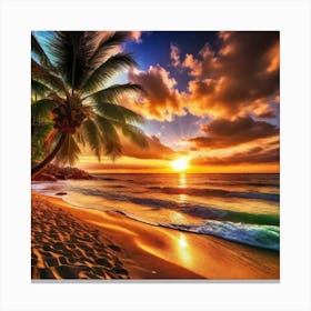 Sunset On The Beach 295 Canvas Print