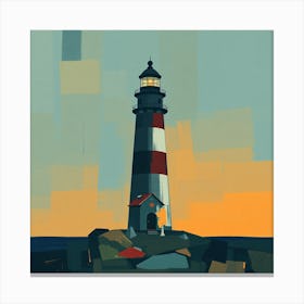 Lighthouse At Sunset 8 Canvas Print