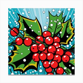 Holly Berries - Abstract Christmas Canvas Print