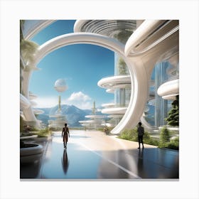 Futuristic City 298 Canvas Print