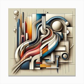 A mixture of modern abstract art, plastic art, surreal art, oil painting abstract painting art deco architecture 1 Canvas Print