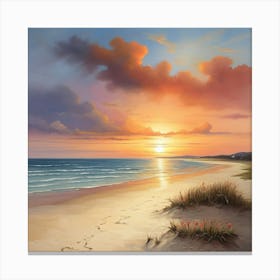 Sunset On The Beach 18 Canvas Print