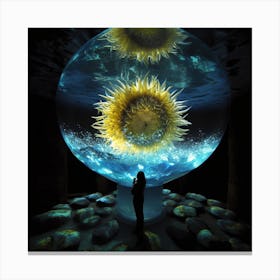 Sunflower In The Water Canvas Print